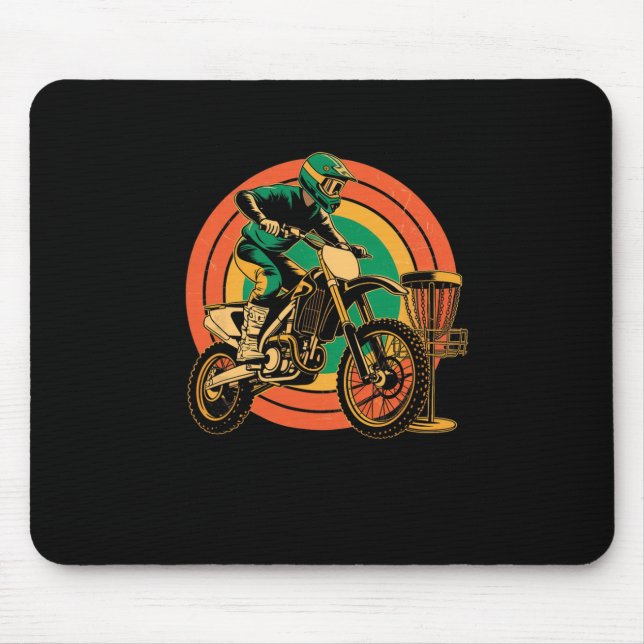 Funny Saying Motocross Meets Disc Golf Combo Win W Mouse Pad (Front)