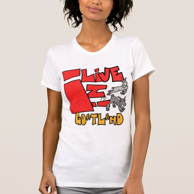 Funny Saying on Goat  Ladies Casual Scoop T-shirt (Front)