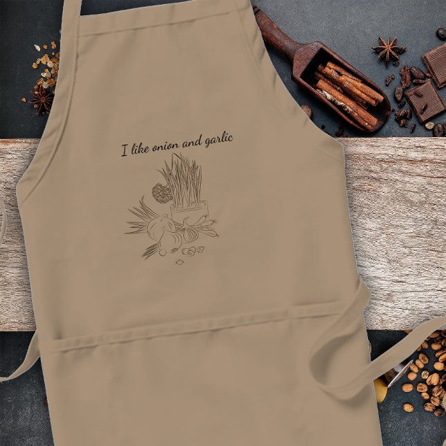 Funny saying Onion garlic kitchen Standard Apron (Creator Uploaded)