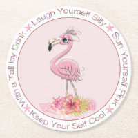 Funny Saying Pink Flamingo Watercolor Illustration