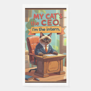 Funny Saying quotes for Siamese Cat lover Napkin