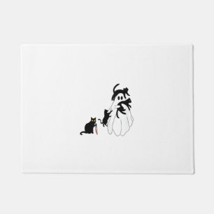 Funny Saying Spooky Season Halloween Cat Ghost Wom Doormat