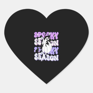 Funny Saying Spooky Season Halloween Cat Ghost Wom Heart Sticker
