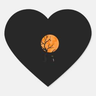 Funny Saying Spooky Season Halloween Cat Lover Wom Heart Sticker