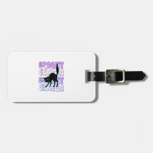 Funny Saying Spooky Season Halloween Cat Lover Wom Luggage Tag
