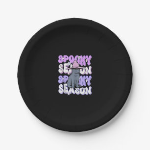 Funny Saying Spooky Season Halloween Cat Lover Wom Paper Plate