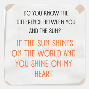 Funny saying square sticker