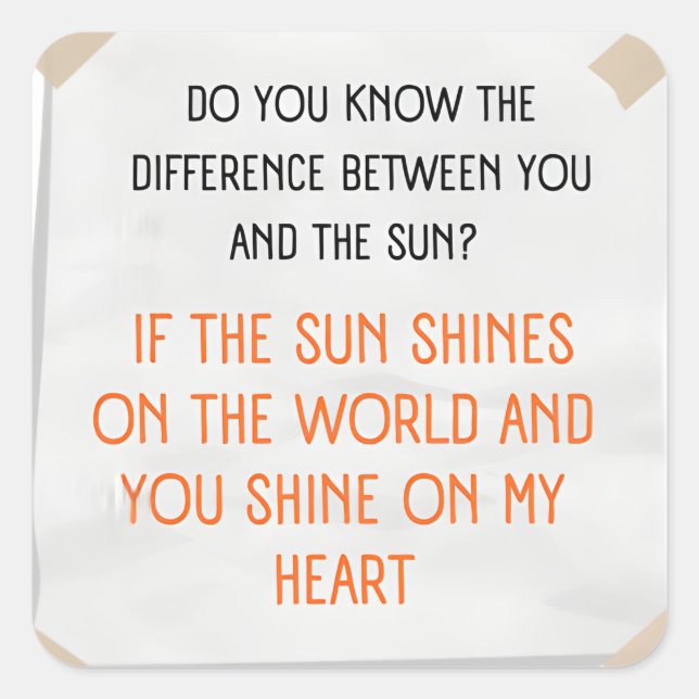 Funny saying square sticker (Front)