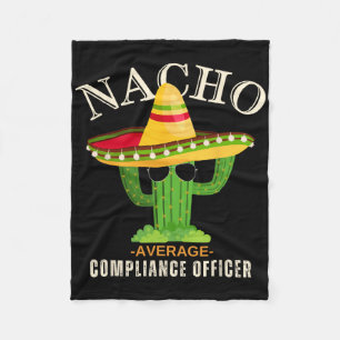 Funny Saying Vintage Nacho Average Compliance Offi Fleece Blanket
