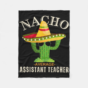 Funny Saying Vintage Nacho Average Istant Teacher Fleece Blanket