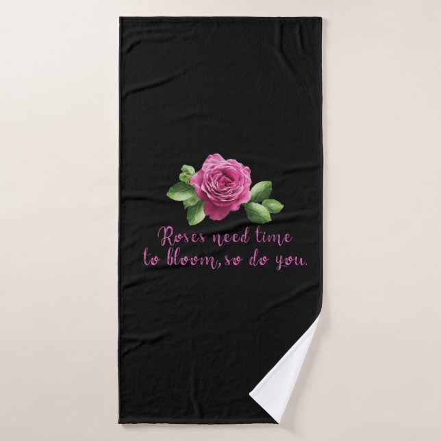 Funny sayings about roses and love bath towel (Bath Towel)
