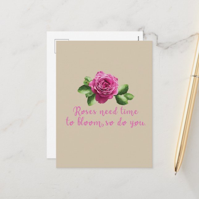 Funny sayings about roses and love holiday postcard (Front/Back In Situ)