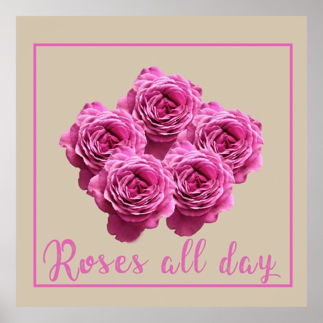 Funny sayings about roses and love poster (Front)