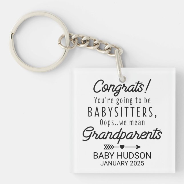 Funny Sayings for Grandparents-to-Be Key Ring (Front)