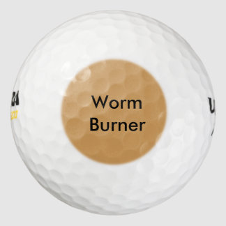 Funny Sayings Golf Balls - Worm Burner