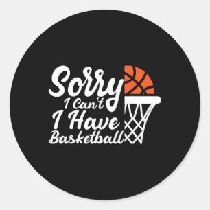 Funny Sayings Sorry I Can't I Have Sketll Design  Classic Round Sticker
