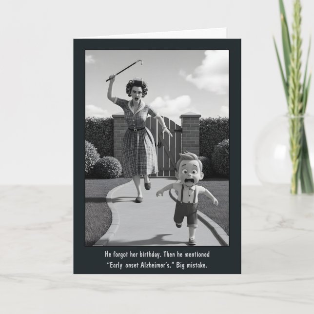 Funny Sayings Vintage Birthday Card (Front)