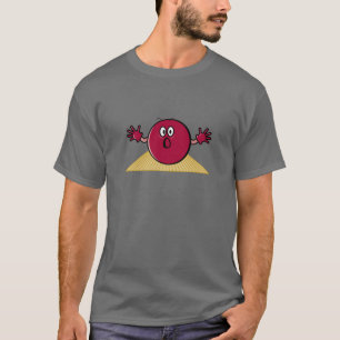 funny scared bowling ball going down alley cartoon T-Shirt