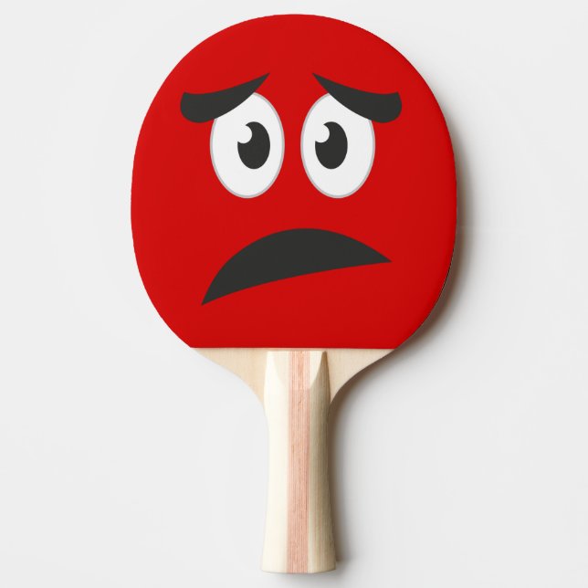 Funny Scared Face Novelty Ping Pong Paddle (Front)