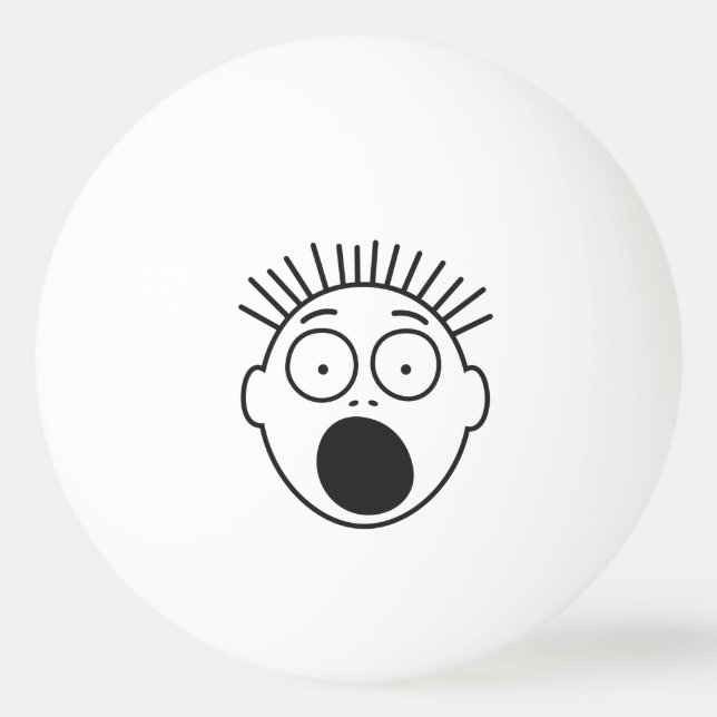 Funny Scared Face Ping Pong Ball (Back)