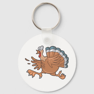 funny scared turkey key ring