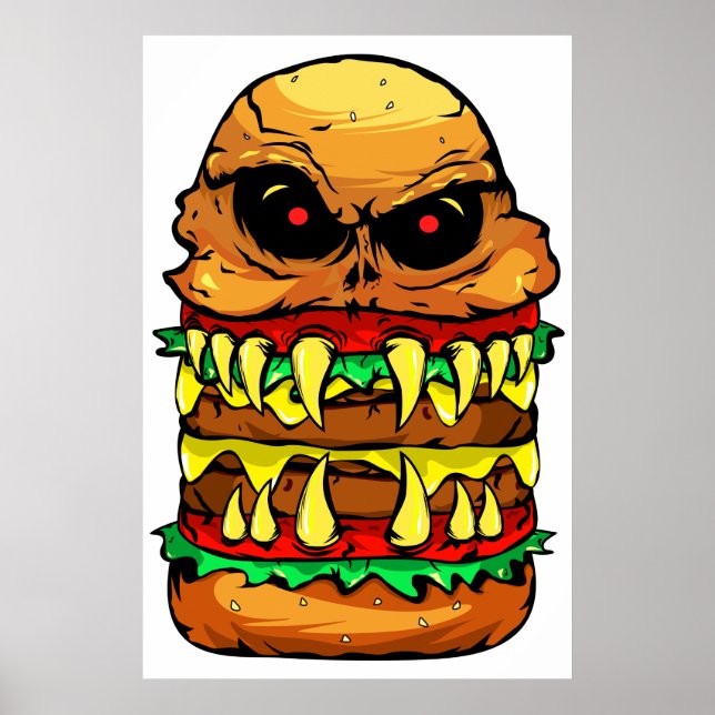 Funny Scary Cheese Burger  Poster (Front)