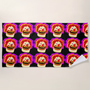 FUNNY SCARY CLOWN Beach Towels