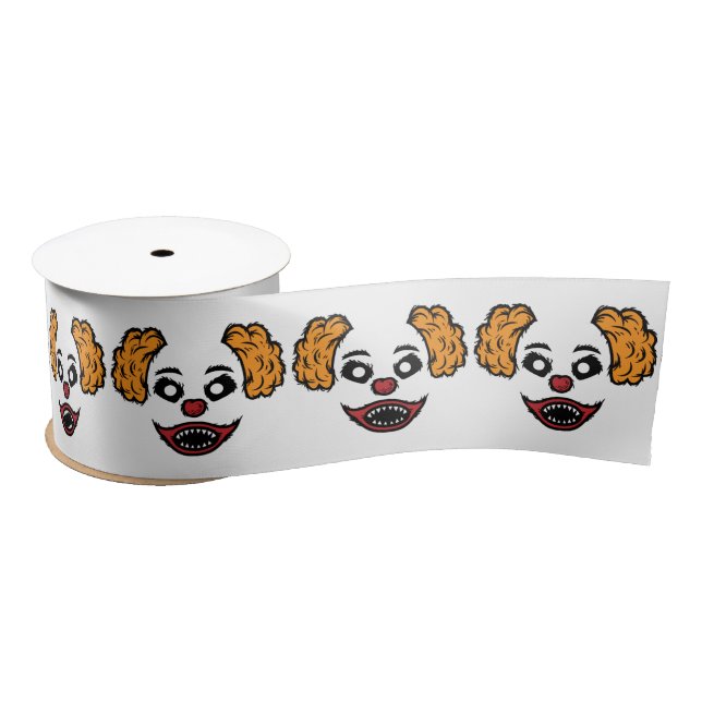 Funny Scary Clown Thunder_Cove Satin Ribbon (Spool)
