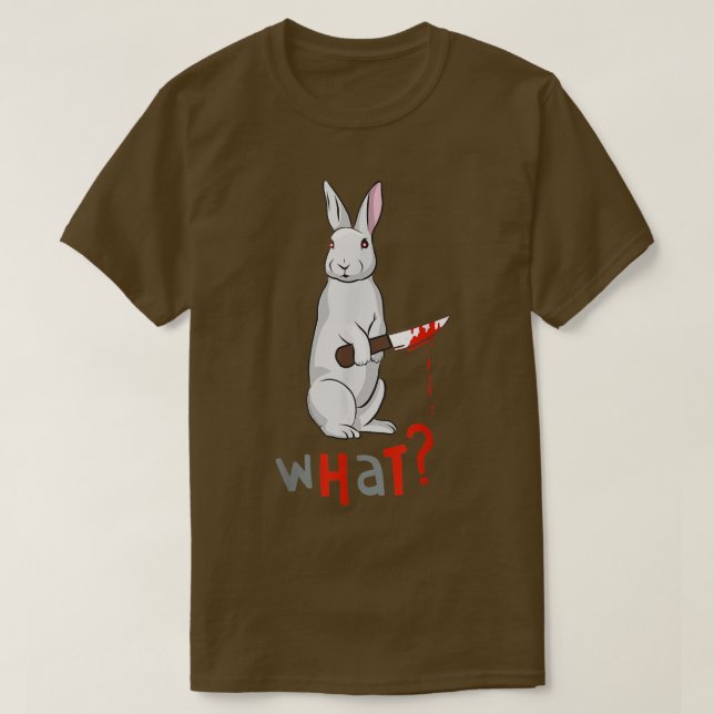 Funny Scary Eyed Killer Bunny Rabbit  T-Shirt (Design Front)