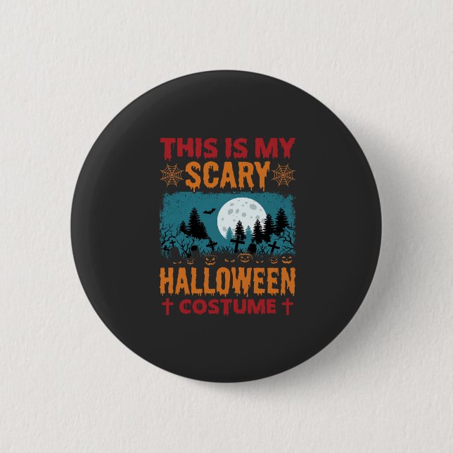 Funny Scary Halloween Costume Graveyard Moon Graph 6 Cm Round Badge (Front)