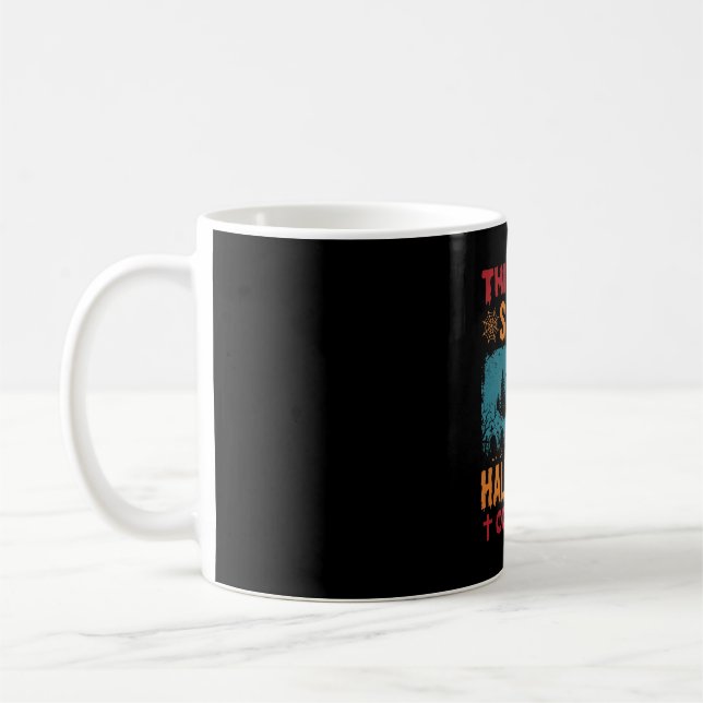 Funny Scary Halloween Costume Graveyard Moon Graph Coffee Mug (Left)