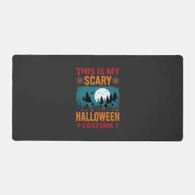 Funny Scary Halloween Costume Graveyard Moon Graph Desk Mat (Front)