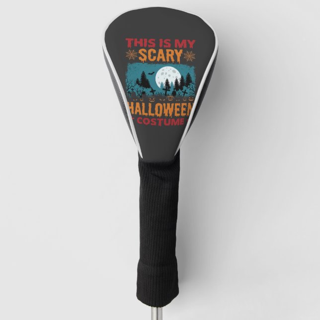 Funny Scary Halloween Costume Graveyard Moon Graph Golf Head Cover (Front)