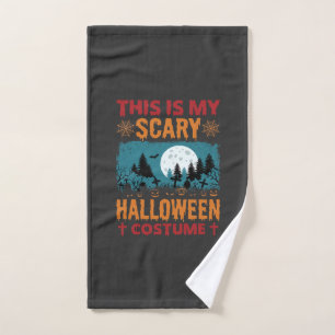 Funny Scary Halloween Costume Graveyard Moon Graph Hand Towel