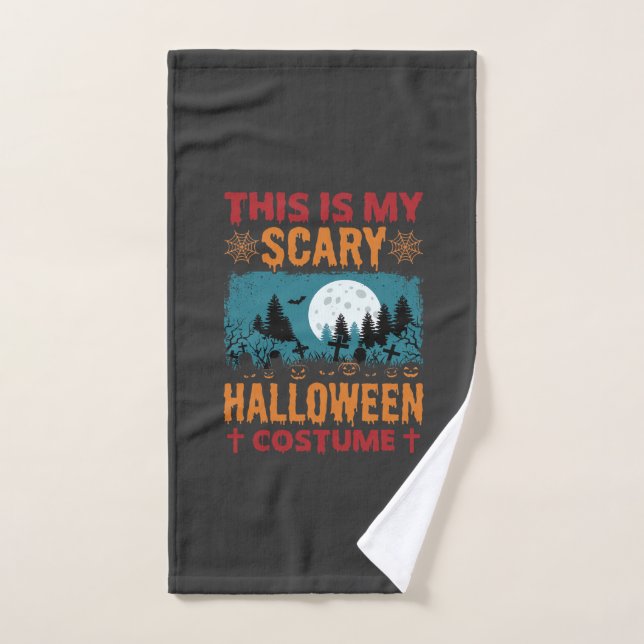 Funny Scary Halloween Costume Graveyard Moon Graph Hand Towel (Hand Towel)