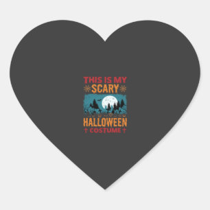 Funny Scary Halloween Costume Graveyard Moon Graph Heart Sticker