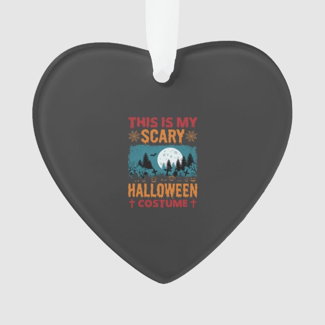 Funny Scary Halloween Costume Graveyard Moon Graph Ornament (Front)