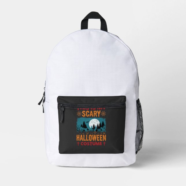 Funny Scary Halloween Costume Graveyard Moon Graph Printed Backpack (Front)
