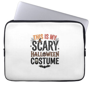 Funny Scary Halloween Costume Vintage Shirt Design Laptop Sleeve