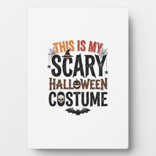 Funny Scary Halloween Costume Vintage Shirt Design Plaque