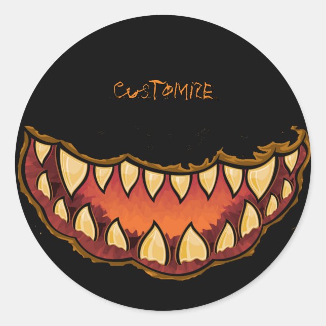 Funny Scary Jack o'lantern Thunder_Cove Classic Round Sticker (Front)