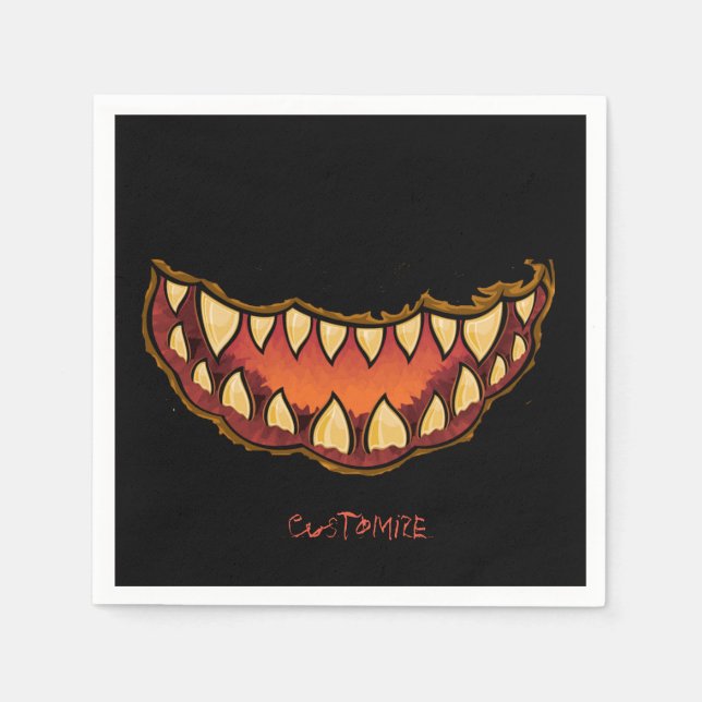 Funny Scary Jack o'lantern Thunder_Cove Napkin (Front)