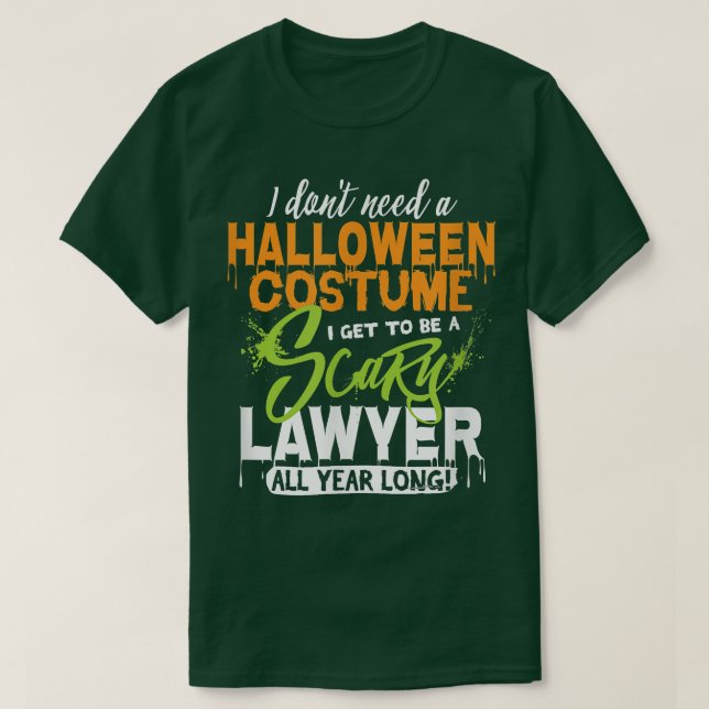 Funny Scary Lawyer Halloween Costume 2824 T-Shirt (Design Front)