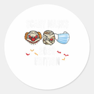 Funny Scary Masks 2020 Edition Halloween Classic Round Sticker