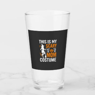 Funny Scary Mum Costume Halloween Witch Glass