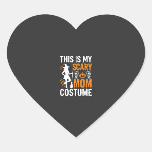 Funny Scary Mum Costume Halloween Witch Heart Sticker
