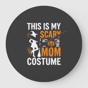 Funny Scary Mum Costume Halloween Witch Large Clock