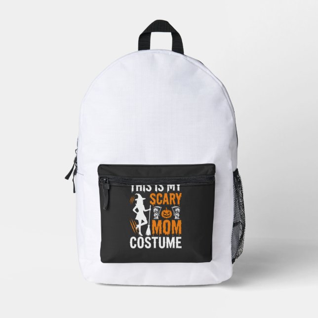 Funny Scary Mum Costume Halloween Witch Printed Backpack (Front)
