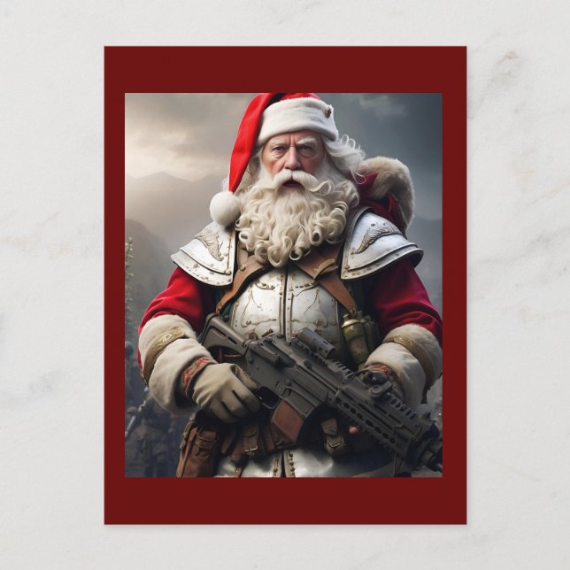 Funny Scary Santa Naughty List Postcard (Front)