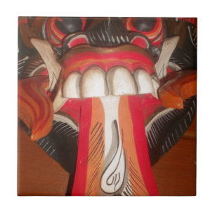 Funny Scary Weird Tongue Halloween Mask Tile